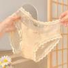 Mid Waist Underwear for Women Bow Mesh Briefs Summer Lace Seamless Panties  Female