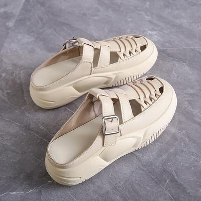 CRLAYDK 2024 Летние женские туфли с вырезами на мягкой платформе Повседневные прогулочные туфли без застежек Мокасины с открытой спиной Удобные мюли Шлепанцы