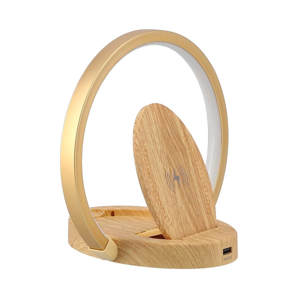 Светодиодная лампа-беспроводное зарядное устройство с 3 режимами освещения, заботливый свет для чтения для спальни, дома(Овальный стиль )