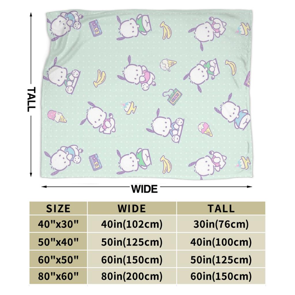 Pochacco Dog Pattern Blanket Cartoon Plush Throw Blankets Airplane Travel Printed Soft Warm Bedsprea