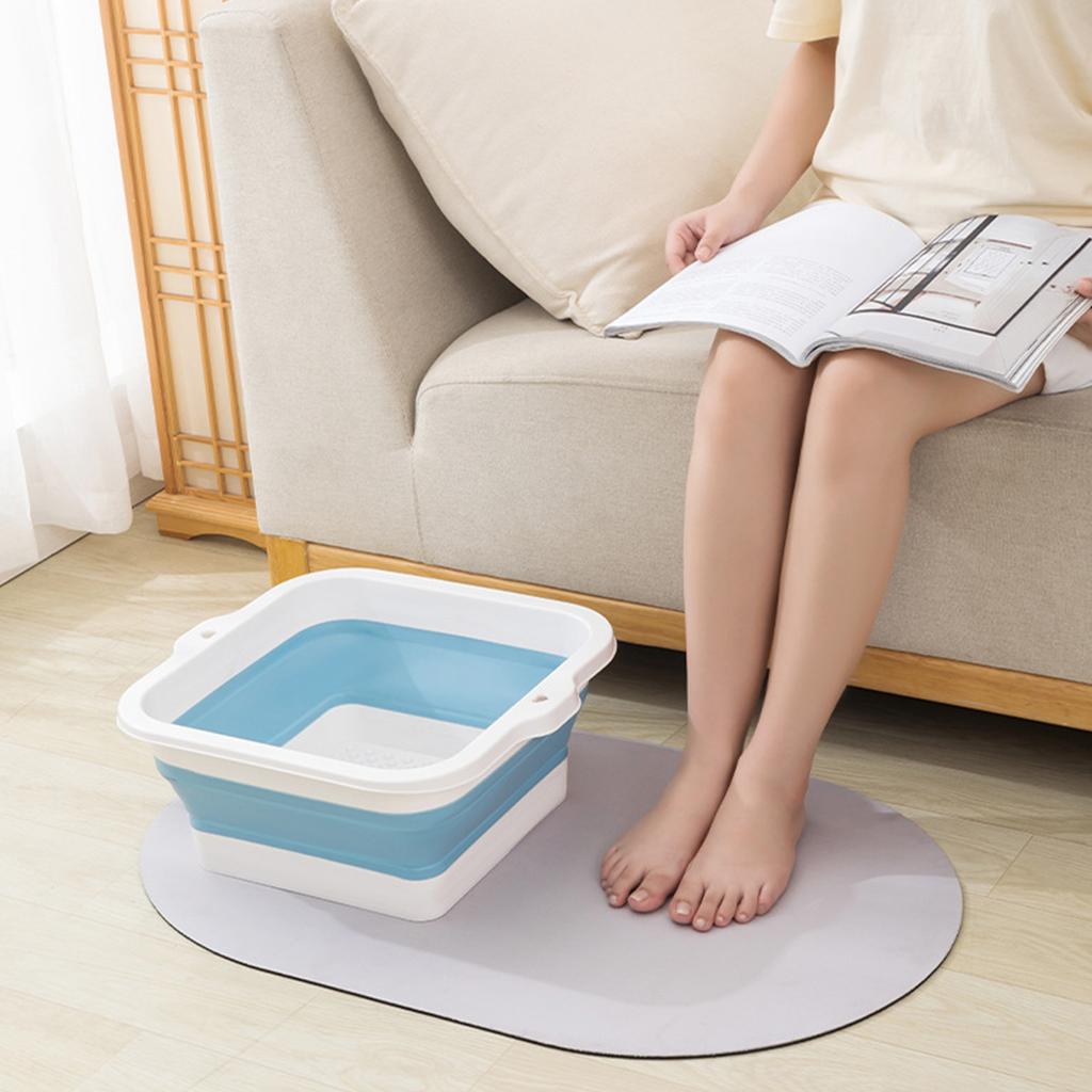 Складной тазик для ножных ванн Многоцелевой Большой емкости Экологичный Силиконовый Складное ведро для замачивания ног для дома и путешествий