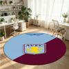 Aston Villa Football Printed Round Crystal Velvet Rug Soft Non Slip Floor Carpet For Bedroom Holiday Gift
