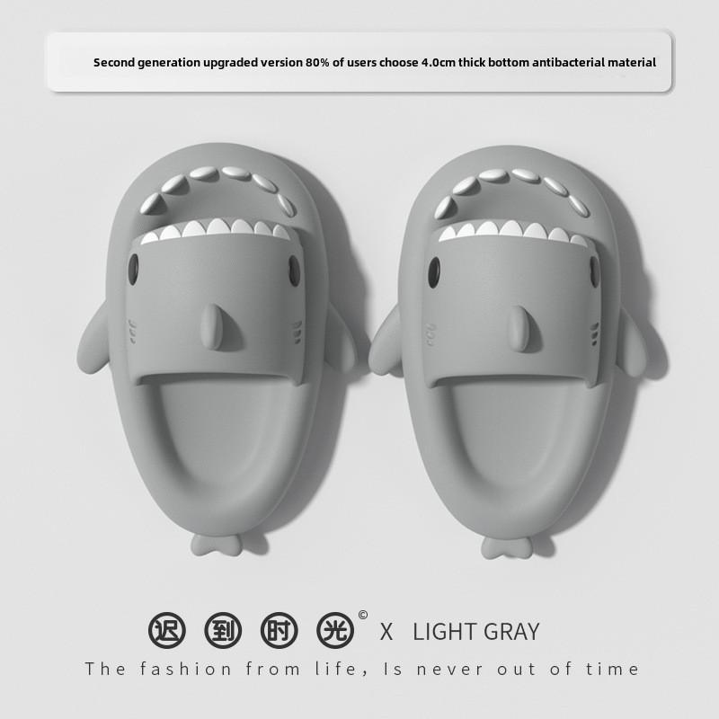 Thick-Soled Shark EVA Slippers for Kids and Parents - Non-Slip, Soft, Indoor Summer Sandals