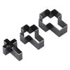 3PCS Crossed Shape Cutting Dies Crossed Shape Hollow Punch Cutter Set for Leather Crafts 69mm 61mm 53mm Height