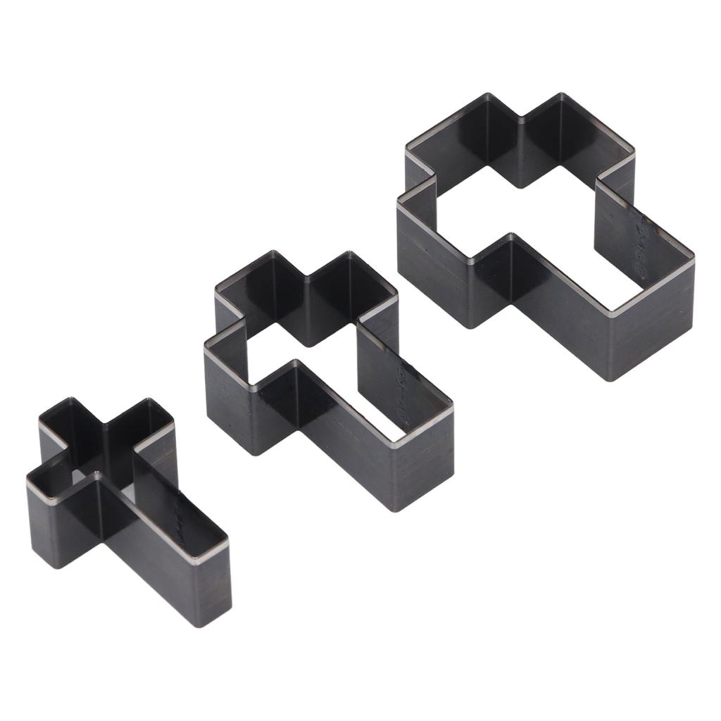 3PCS Crossed Shape Cutting Dies Crossed Shape Hollow Punch Cutter Set for Leather Crafts 69mm 61mm 53mm Height