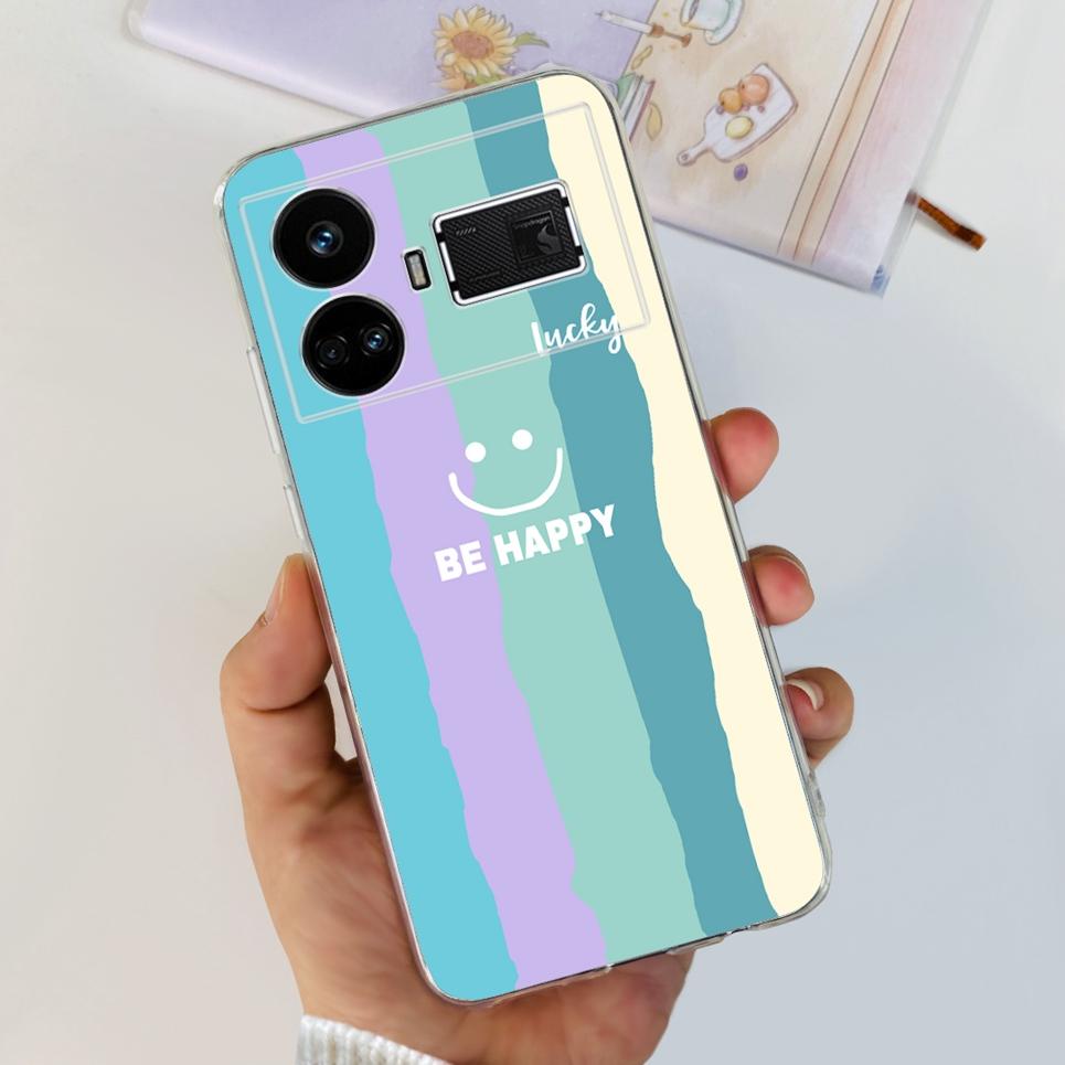 For Realme GT5 Case Clear Silicone Soft TPU Cover For OPPO Realme GT 5 RealmeGT5 Cases Flower Marble Jelly Bumper Coques