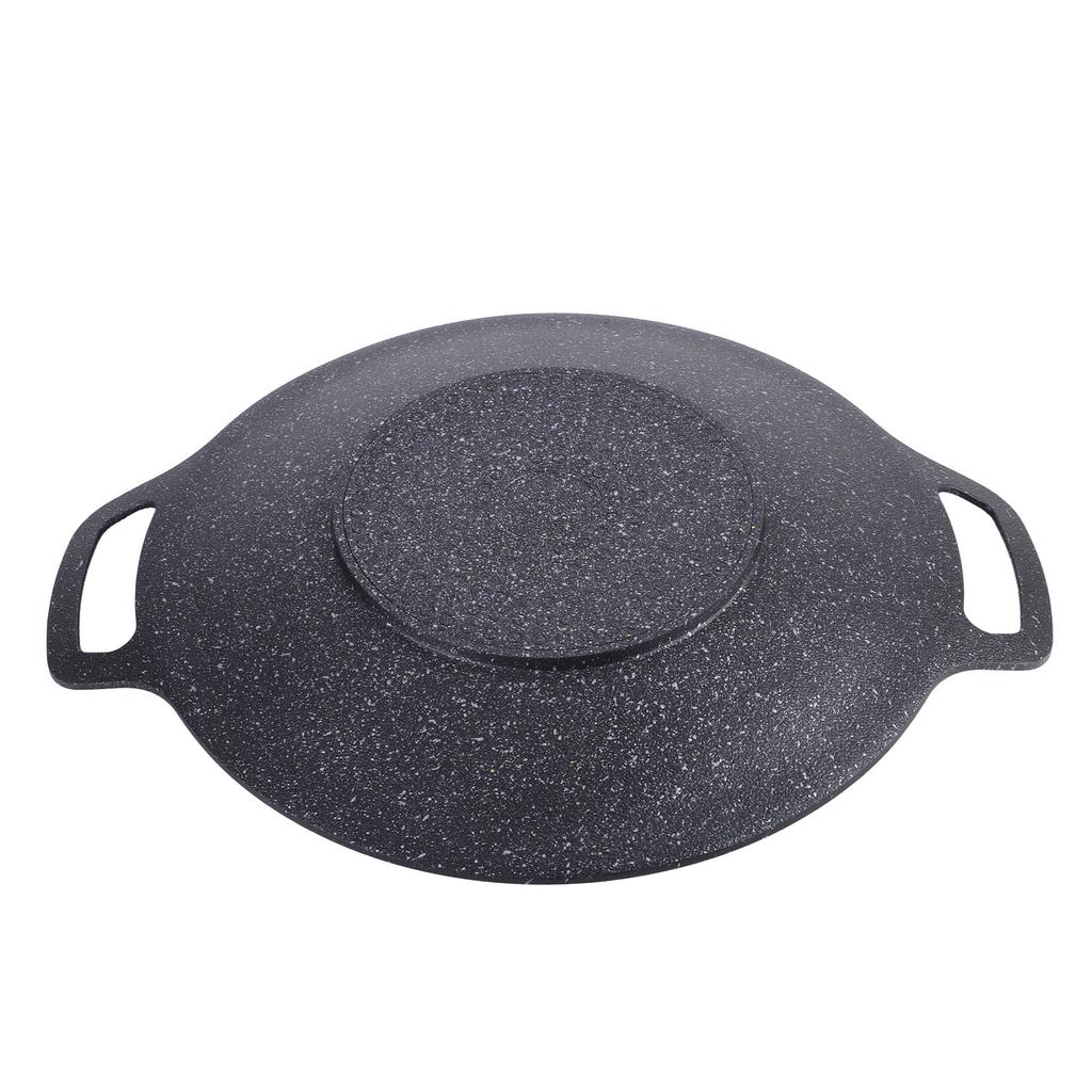 Корейская сковорода-гриль с антипригарным покрытием, 6 слоев, круглая решетка для барбекю для готовки в помещении и на открытом воздухе, черная