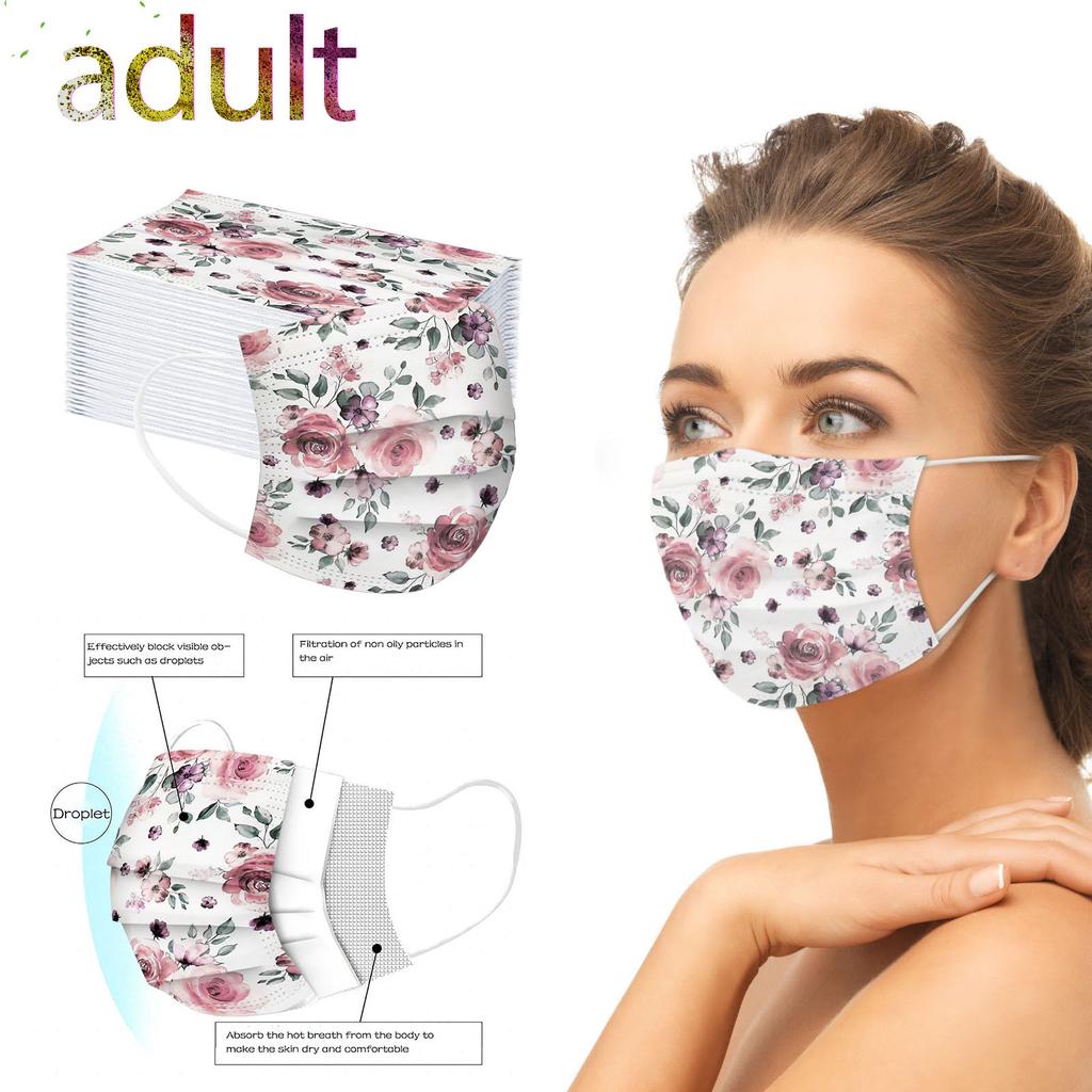 (Отличный дом)Одноразовая дышащая маска из спанлейса для взрослых с принтом