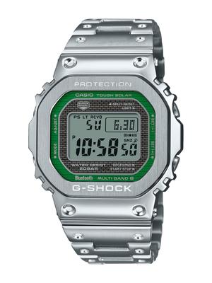 Casio Серебряные часы с Полным и Солнечным питанием GMW-B5000D-3JF Мужские Металлические, Bluetooth, Радиоуправляемые