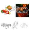 Multipurpose Stainless Steel Air Fryer Rack Bread Grill Stand Roasting Steamer BBQ Wire Holder for Kitchen Cooking Accessories