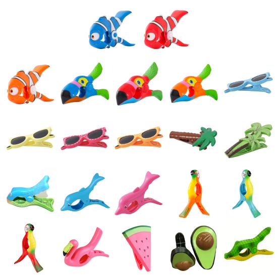 Зажим для полотенца Тропический дизайн Ветрозащитный для одежды шляп банных пляжных полотенец