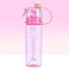 Water Spray Bottle Clear Scale 600ml Large Capacity Plastic for Sports Hiking Picnic Pink