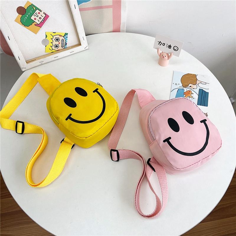 Adorable Nylon Smiley Face Coin Purse For Preschool Kids In Multicolor Designs