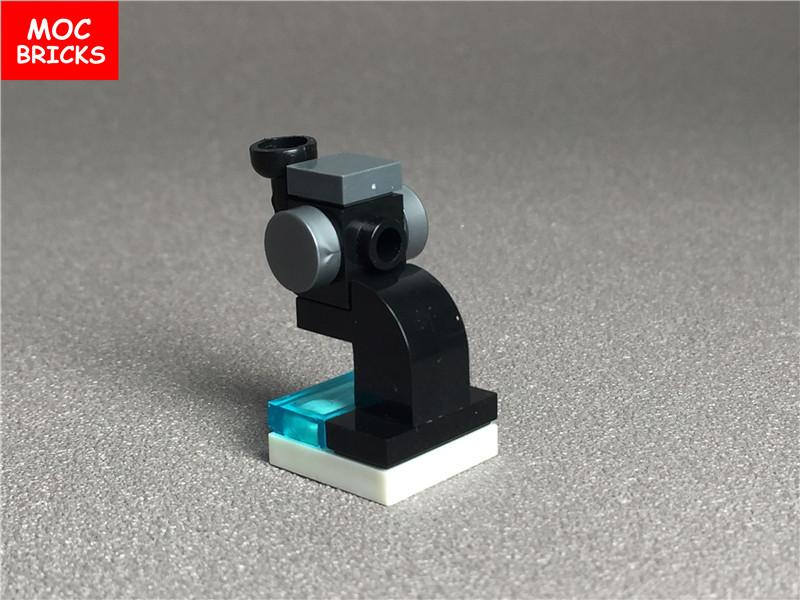 Набор MOC Кирпичи DIY Одно отверстие Микроскоп Медицинская Фигурка Химическая Колба Образовательные Строительные Блоки Игрушки Подарки для Детей