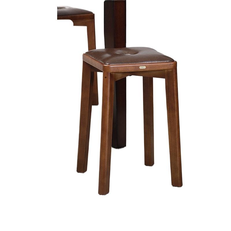 Chinese Style Solid Wood Stackable Stools Durable Square Round Low Wooden Small Bench for Home Dining Room
