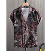 Summer Men's Soft Hawaiian Shirt with Vibrant Jungle Leaf & ExotiFlower Prints Lapel Button Tops Oversized Unisex Clothing