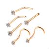 6 Pack of Nose Studs, Bone Rings, Piercing Set for All Genders