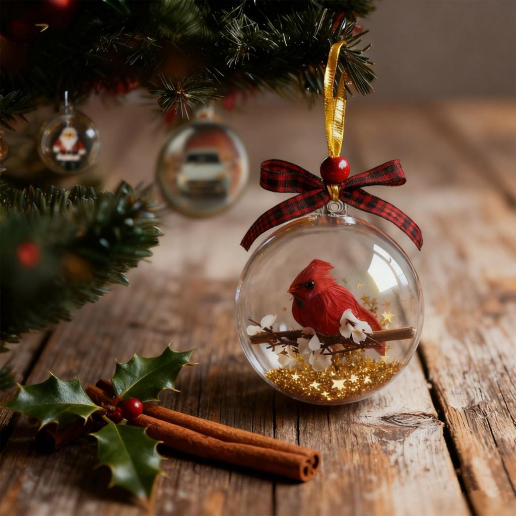 Набор 3D украшений из красного хрусталя, идеально подходящий для рождественских елок, памятных подарков, декора комнаты и пластиковых рождественских шаров