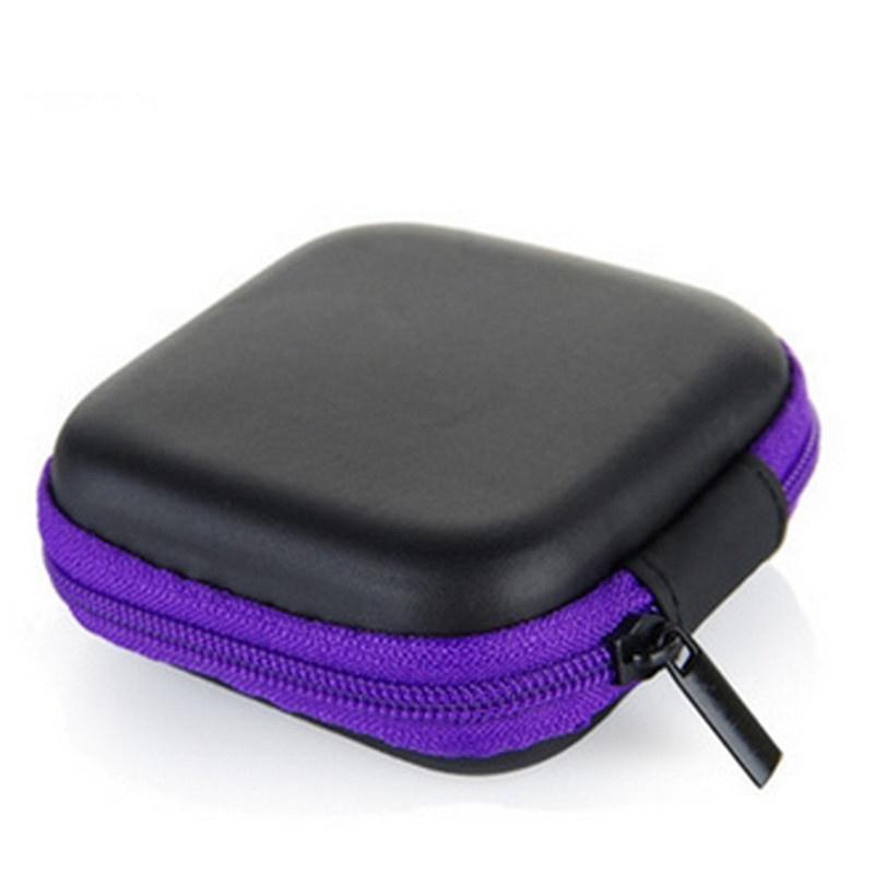 Mini Zipper Headphones Box In-ear Earphone Cases EVA Square Earbuds Headset Carry Pouch Bags