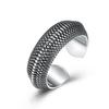 Personality Simple 925 Silver Ring Male Index Finger Accessories Retro Geometry Pattern Dragon Scale Ring For Men Jewelry Open