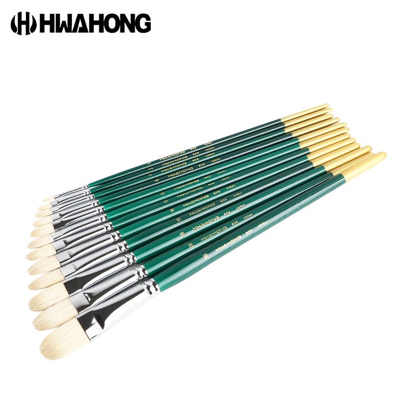 Кисть из свиной щетины серии Hwahong 808 для масляной, акварельной, гуашевой и акриловой живописи