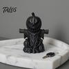 Ручная работа, Резная тыква, 3D-печатная фигурка пугала, Матовый черный, Хэллоуин, Настольное украшение, Атмосферный, Для вечеринки, Декор для полки, Окна, Офиса,