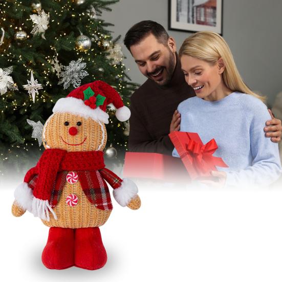 Пряничный человечек, Рождественские украшения, плюшевая фигурка пряничного человечка, Рождественская мягкая кукла
