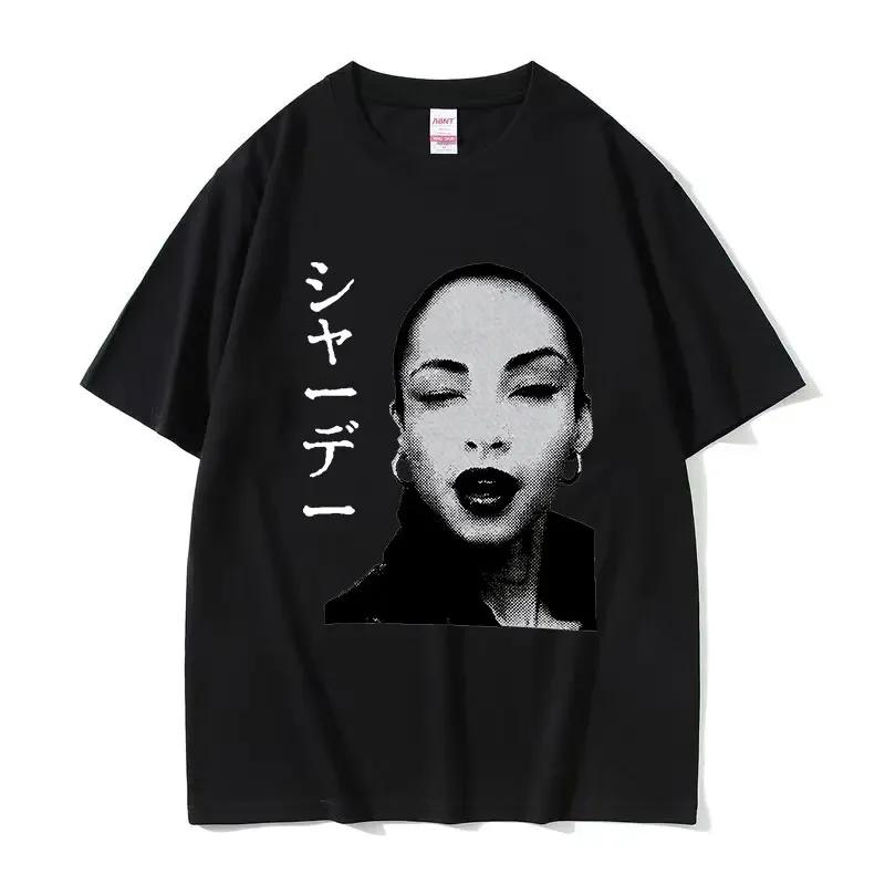 90s Singer SSade Print Graphic T Shirt Unisex Women Fashion Hip Hop Vintage Short Sleeve Tshirts Cotton Tshirt Streetwear Tops