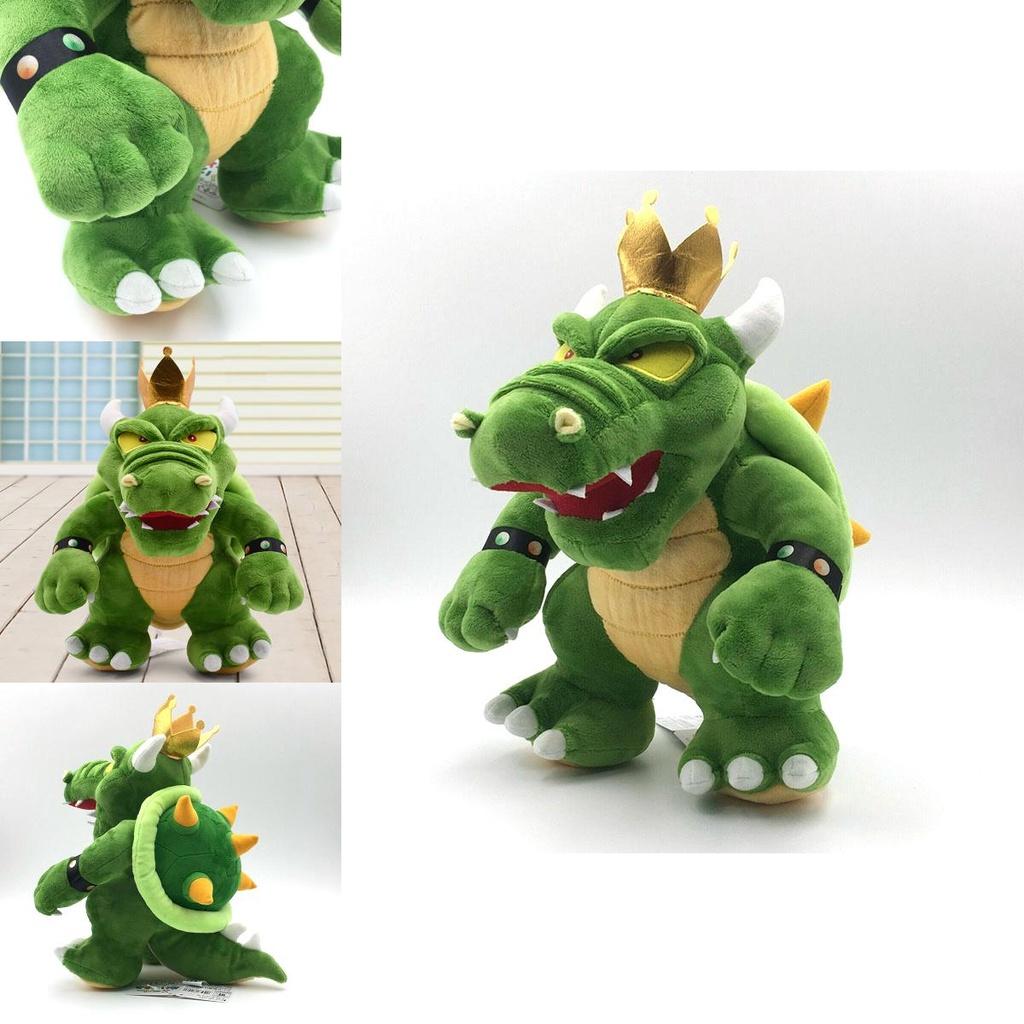 Adorable Super Mario King Koopa Bowser Plush Toy Soft Stuffed Green Animal Doll 12 Inch