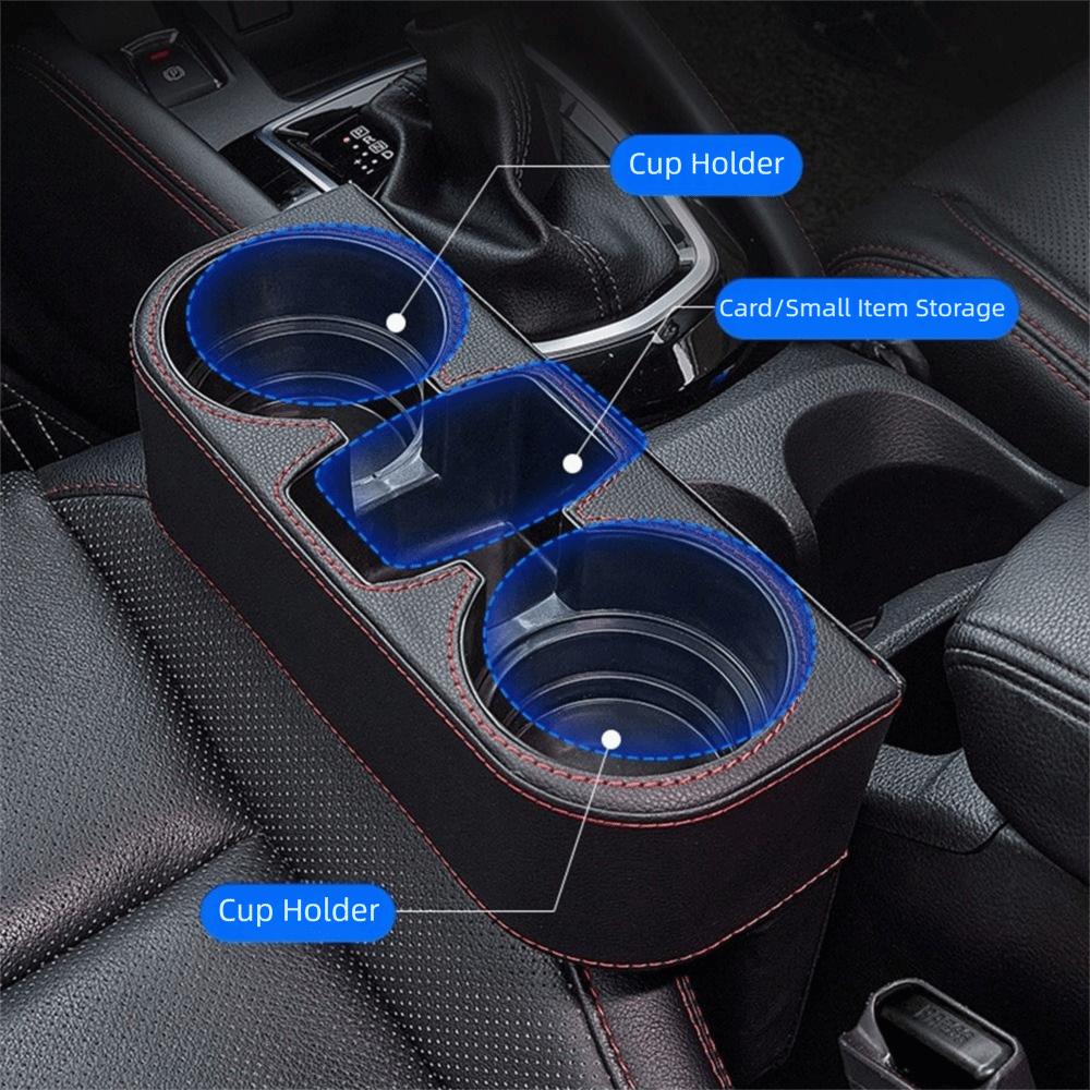 Multifunctional Car Leather Cup Holder PU Leather Gap Filler Storage Box  Truck Interior