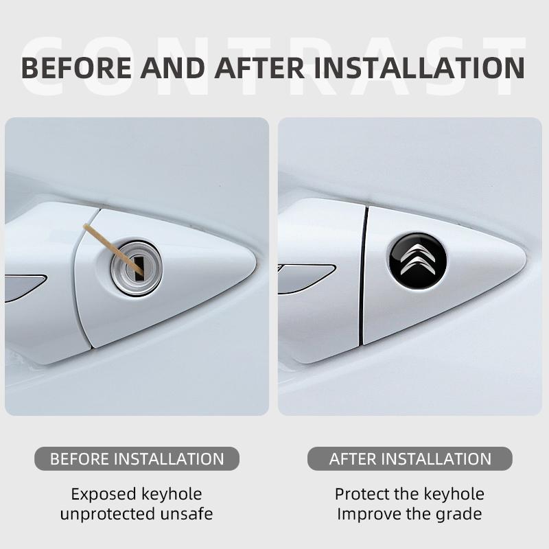 TOTY8 Car Door Lock Keyhole Anti-blocking Protection Stickers For Citroen C4 C5 C3 C2 C1 C4L C6 Picasso Saxo Car Stickers