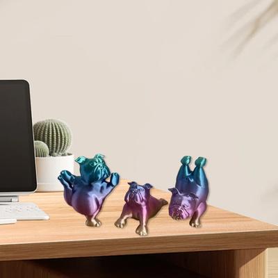 3D-печатная фигурка бульдога для йоги, статуэтка собаки, скульптура животного, домашний офис, книжная полка, украшение для рабочего стола, подарки для любителей собак