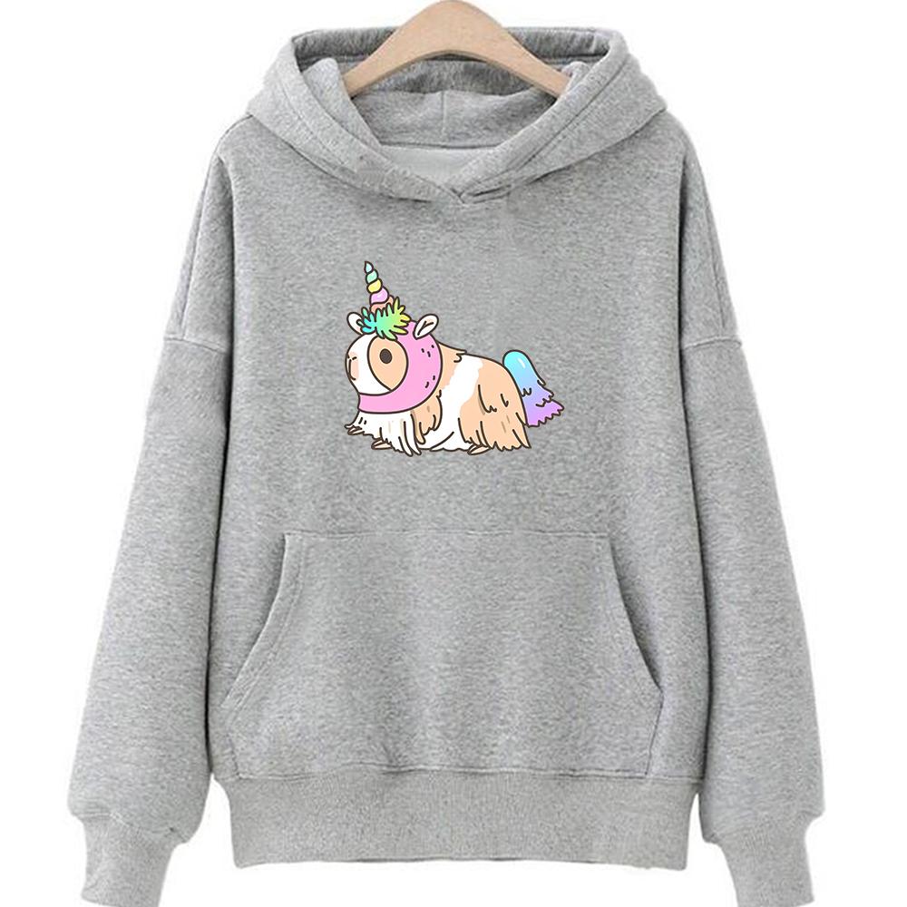 Толстовка в стиле Харадзюку с изображением домашней морской свинки и животного, женская толстовка с героями мультфильмов Kawaii/милые аниме, толстовка для пары, толстовка с ручной росписью