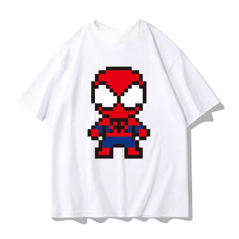 2026 new Marvel fan SpiderUnisex collaboration cotton printed childrens clothing set short sleeves