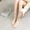 Весенне-летние носки с рисунком фонарей, сетчатые носки из ткани "пузырьки", женские повседневные тонкие носки, полосатые носки средней длины, носки для туфель Мэри Джейн, модные женские носки