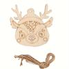 10 шт. Классическая деревянная подвеска в виде головы оленя, подходит для рукоделия своими руками, подходит для украшения деревьев и вечеринок