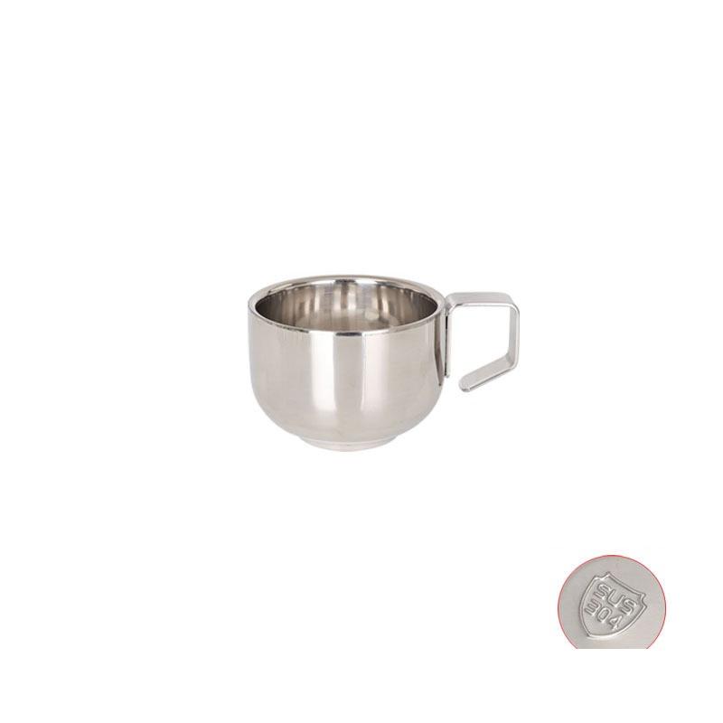 Niche Coffee Cup And Saucer Set Retro Stainless Steel Coffee Cup Small Exquisite Posing Vlog Afternoon Tea Cup