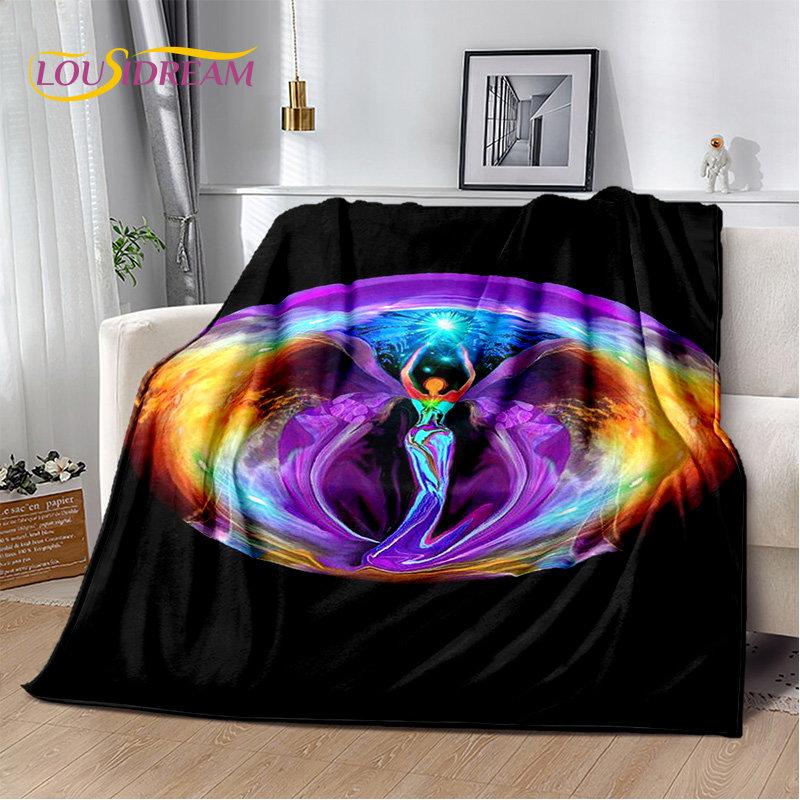 Мягкое плюшевое одеяло Rainbow 7 Chakra Mandala Bohemia, фланелевое одеяло, покрывало для гостиной, спальни, кровати, дивана, чехла для пикника