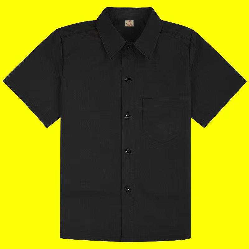Boys' Black School Uniform Shirt with High Color Fastness