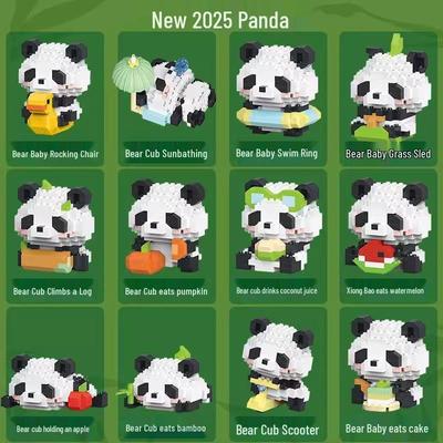 Совместимые с Lego строительные блоки Панда: Развивающие мультяшные фигурки для детского сада и подарков