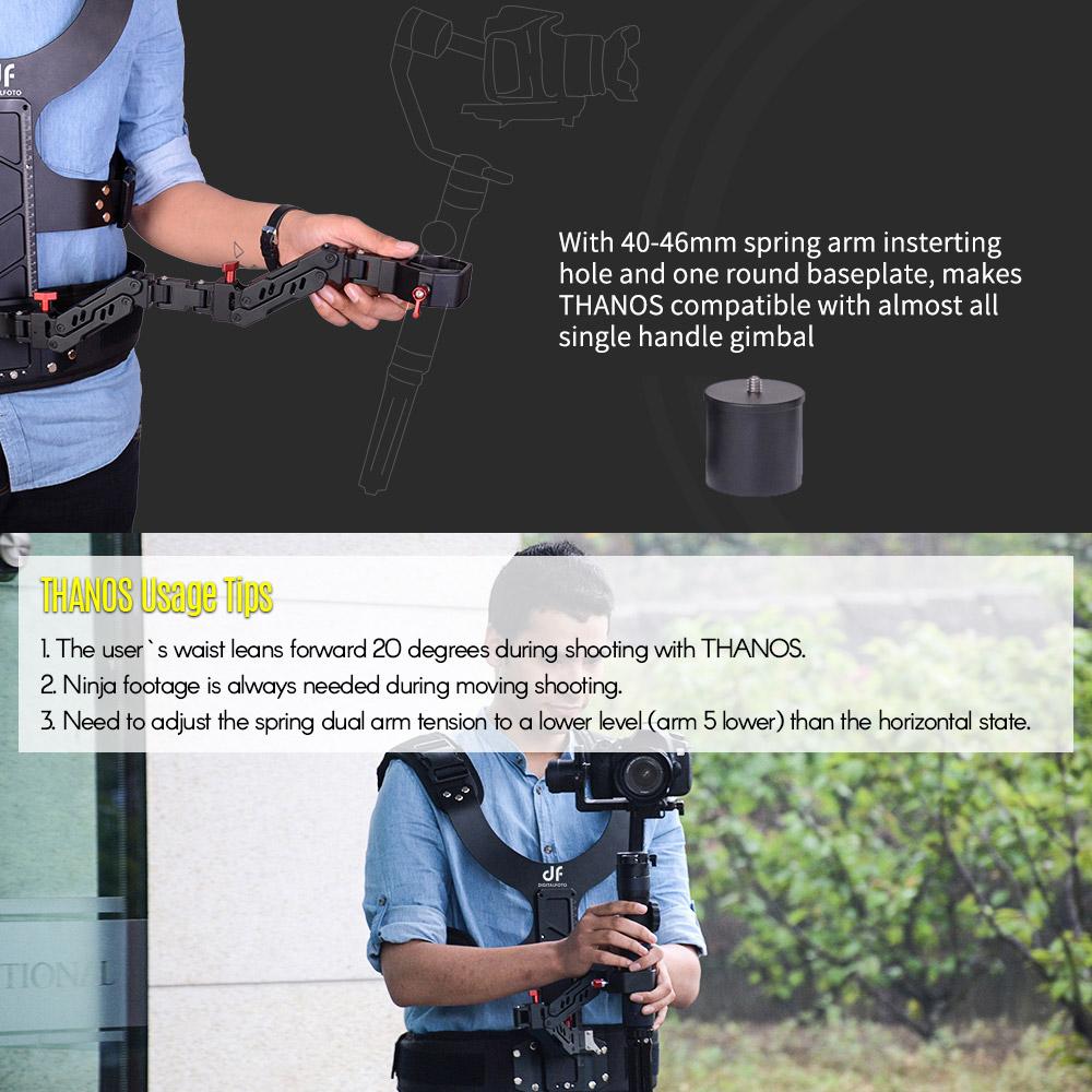DF DIGITALFOTO THANOS Система стабилизации подвеса с двойным пружинным рычагом + разгрузочный жилет Совместима с DJI Ronin S