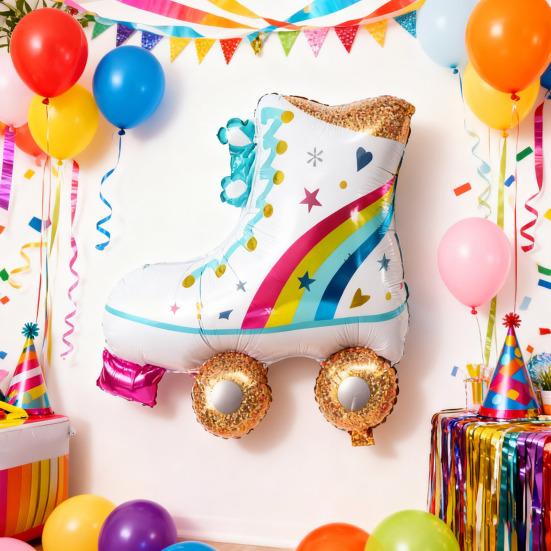 3 шт. Диско-шары, Надувные очки, Шары в виде роликов/скейтов/бумбоксов, Фольгированные шары в ретро-цветах 80-х 90-х годов для диско-тематики, Праздничные принадлежности