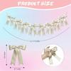 1set Hanging Bowknot Banner Baby Shower Decoration Christmas Ribbon Pink Bow Ribbon  Home Ornament