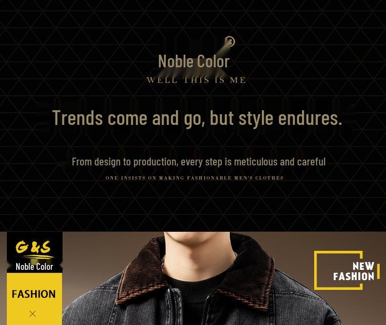 2025 Men's High-End Detroit Denim Workwear Jacket with White Duck Down Filling