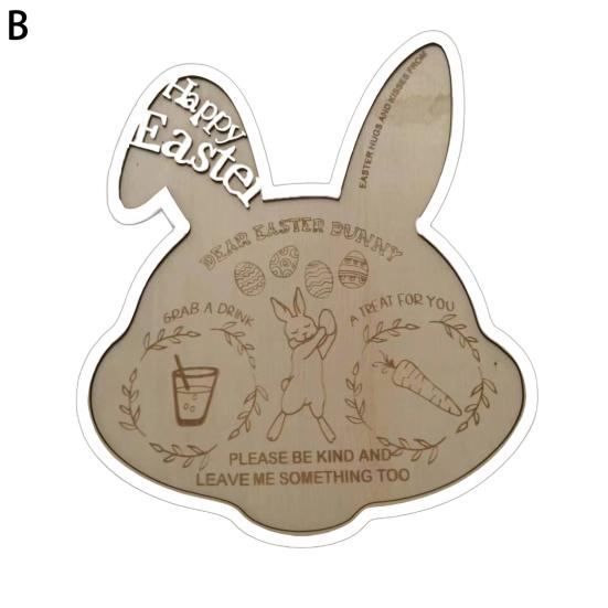 Тарелка для ужина с кроликом Yousheng, толстый деревянный поднос с пасхальным кроликом, весенняя праздничная пасхальная атмосфера, украшение дома, посуда