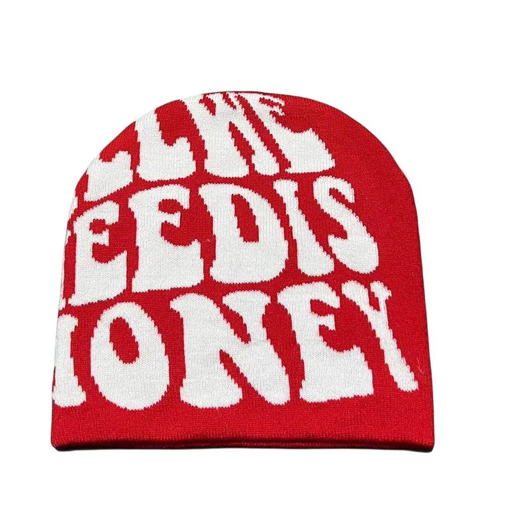 Шерстяная акриловая шапка-бини с принтом букв, повседневная шапка-чепчик, модная вязаная шапка для мужчин и женщин