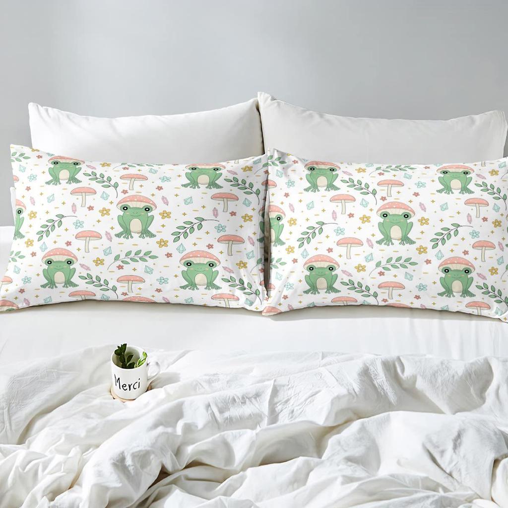 Матрас с мультяшным рисунком лягушки, трехкомпонентный комплект постельного белья с цифровой печатью, для взрослых и детей