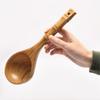 Water Spoon Wooden Large Soup Spoon Porridge Scoop Rice Spoon Solid Wood Bamboo Handle Bath Water Ladle