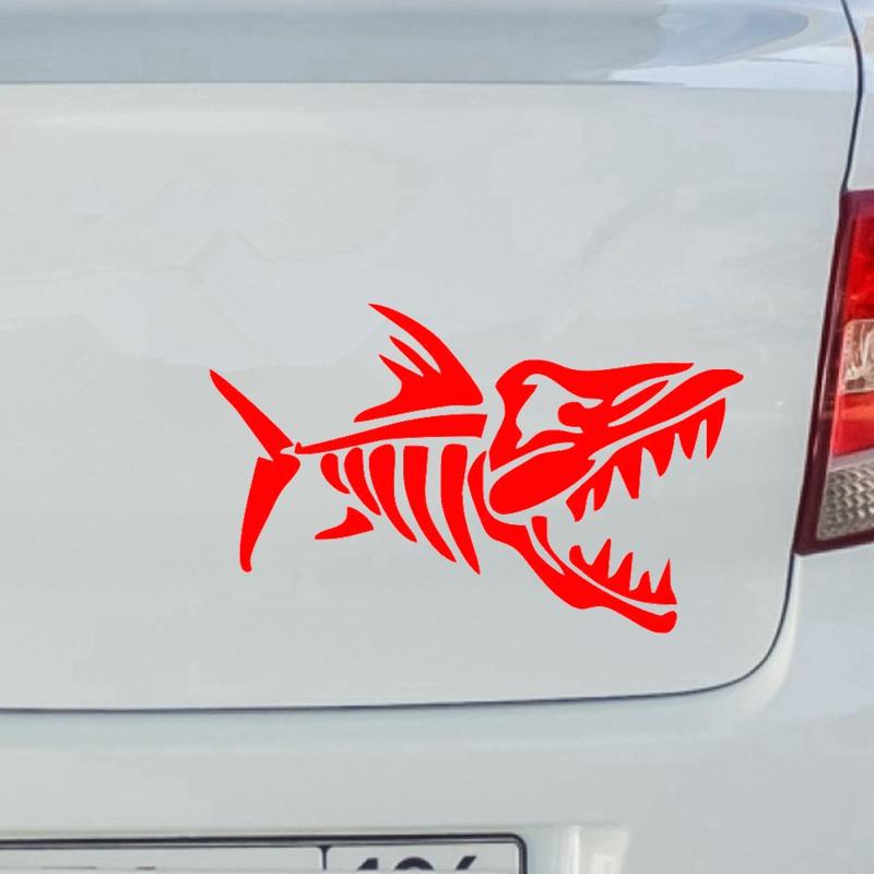 Tri Mishki HZX1515 Shark Bone Car Sticker Vinyl Decals Reflective Fishing Boat Sticker On Car Motorcycle Truck Bumper Windshield