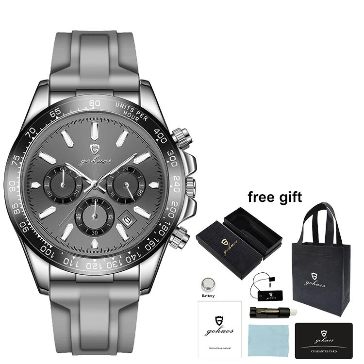 Gohuos 59818 Luxury Mens Wristwatch Waterproof Chronograph Original Quartz Wrist Watch for Men Relojes Para Hombre Montre Homme